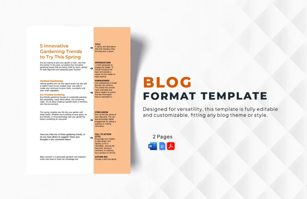 blog post template free download